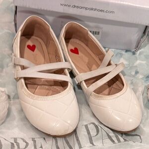 Dream pairs, off-white girls, size 13 ballet flats, dress shoes, wedding